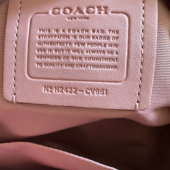 NWOT COACH Rowan Satchel in Signature Canvas Tan/Pink Petal - Picture 7 of 10